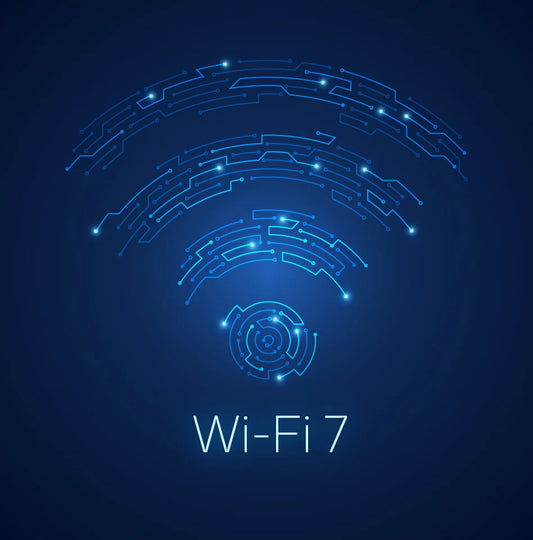 WiFi 7 graphic illustration showing next generation wireless connectivity and high-speed enterprise networking