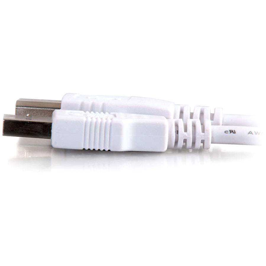 Left Image for C2G 2m (6.6ft) USB 2.0 Cable - USB Cable - Type USB A to Type USB B - White