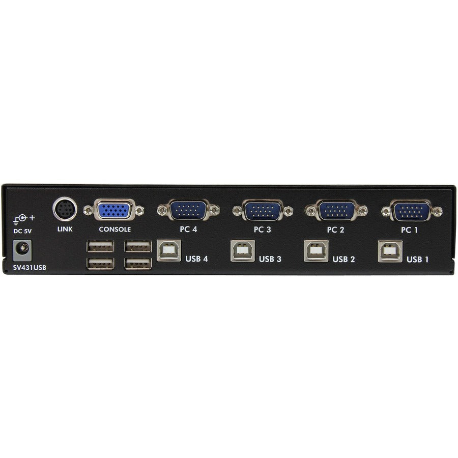 Rear Image for StarTech.com StarView SV431USB - KVM switch - USB - 4 ports - 1 local user - USB - 1U