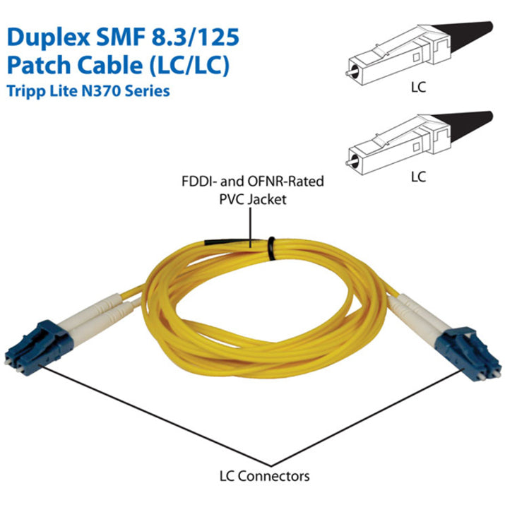 Alternate-Image1 Image for Eaton Tripp Lite Series Duplex Singlemode 9/125 Fiber Patch Cable (LC/LC), 1M (3 ft.)