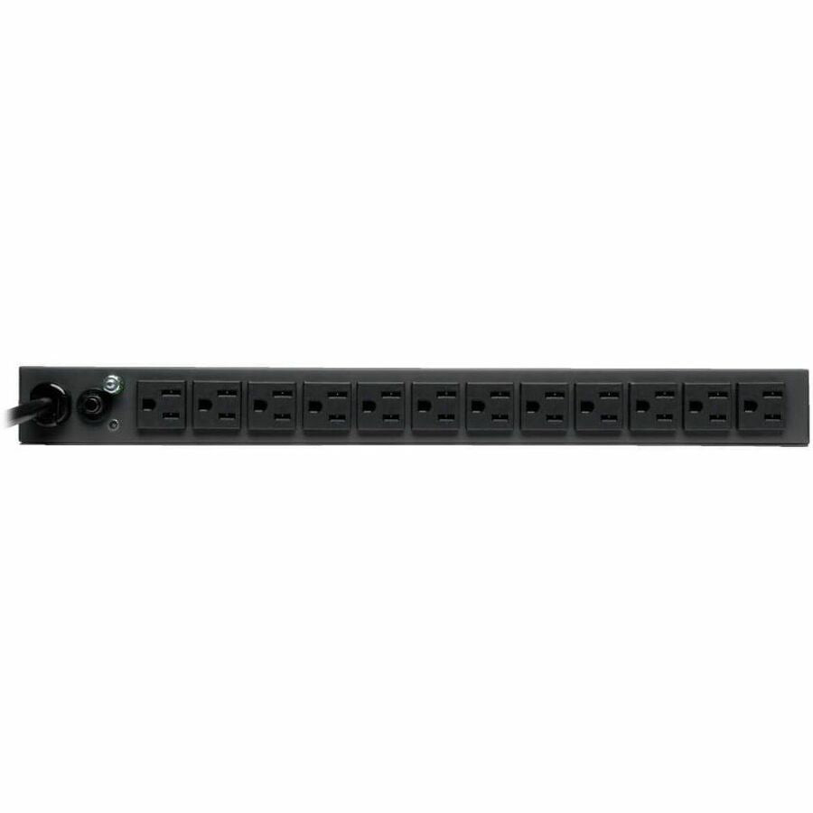 Rear Image for Eaton Tripp Lite Series 1.4kW Single-Phase Local Metered PDU, 120V Outlets (13 5-15R), 5-15P, 100-127V Input, 15 ft. (4.57 m) Cord, 1U Rack-Mount