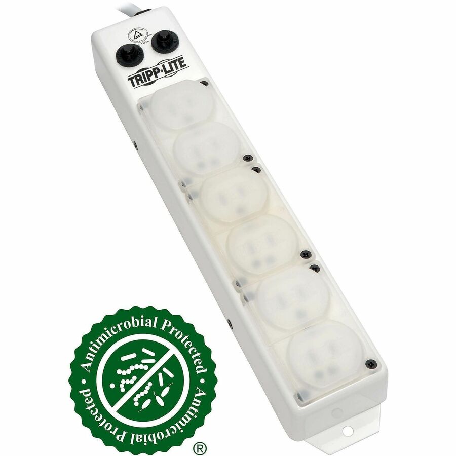 Top Image for Eaton Tripp Lite Series Safe-IT UL 1363A Medical-Grade Power Strip for Patient-Care Vicinity, 6x15A Hospital-Grade Outlets, Safety Covers, 15 ft. Cord