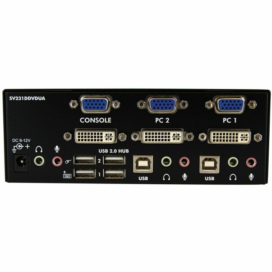 Rear Image for StarTech.com 2 Port DVI VGA Dual Monitor KVM Switch USB with Audio & USB 2.0 Hub