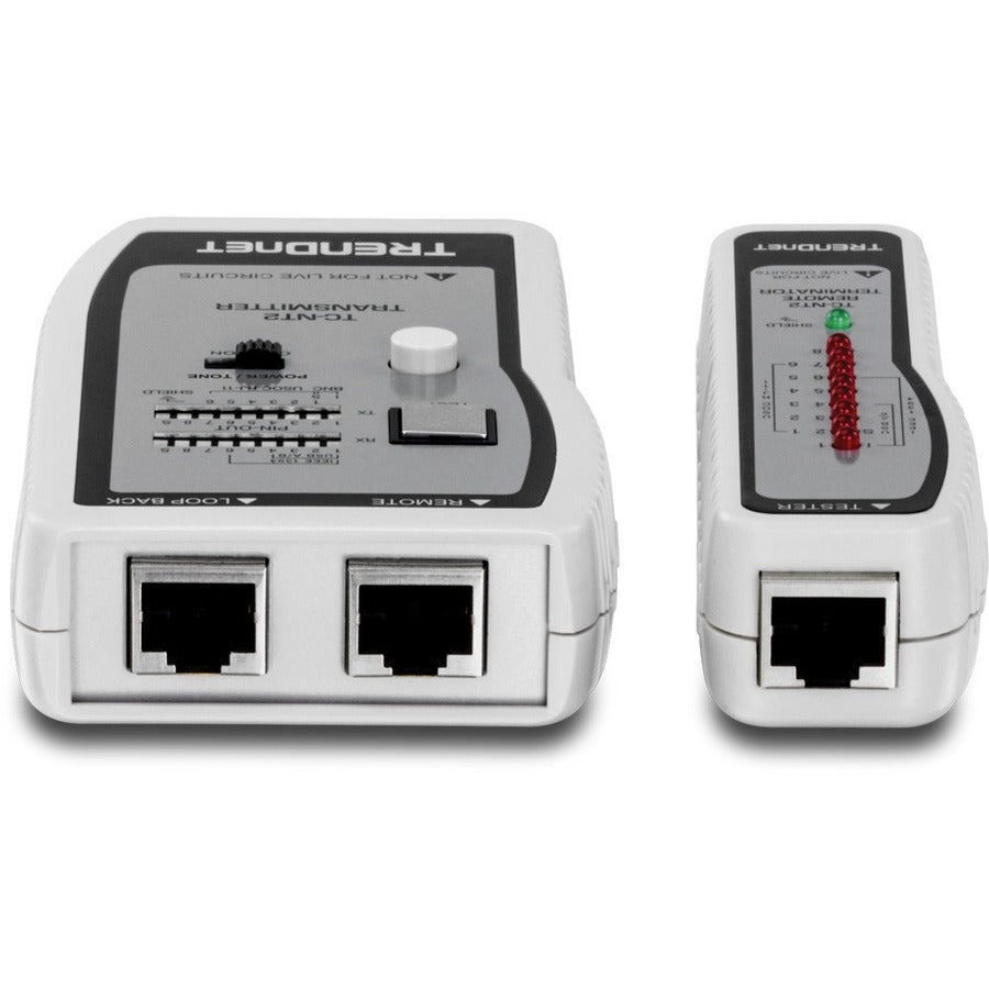 Alternate-Image1 Image for TRENDnet Network Cable Tester, Tests Ethernet, USB And BNC Cables, Accurately Test Pin Configurations up to 300m (984 ft), Local And Remote Testing, Includes BNC To Ethernet Converters, White, TC-NT2