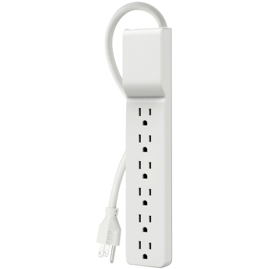 Alternate-Image6 Image for Belkin 6 Outlet Power Strip Surge Protector with 6ft Power Cord - 720 Joules - White
