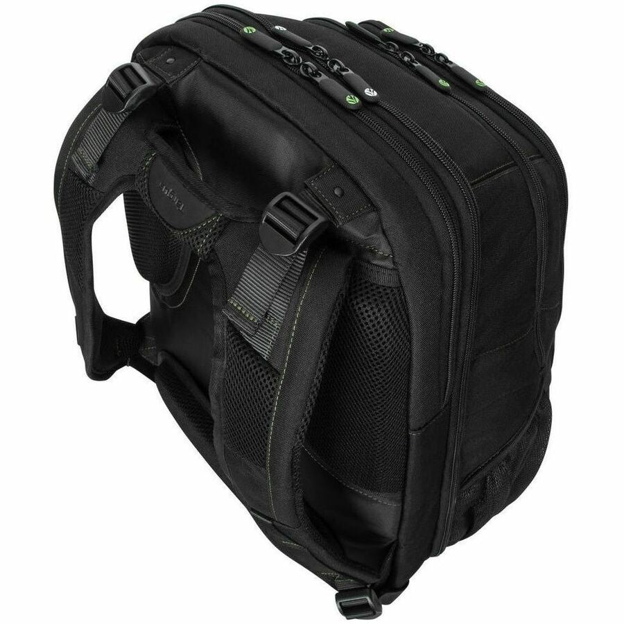 Top Image for Targus Spruce EcoSmart TBB019US Carrying Case (Backpack) for 17" Notebook - Black, Green - TAA Compliant