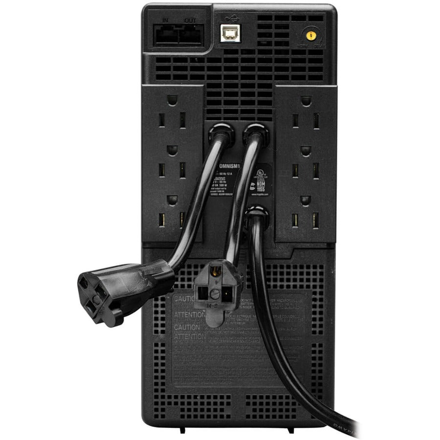 Rear Image for Eaton Tripp Lite Series OmniVS 120V 1000VA 500W Line-Interactive UPS, Tower, USB port