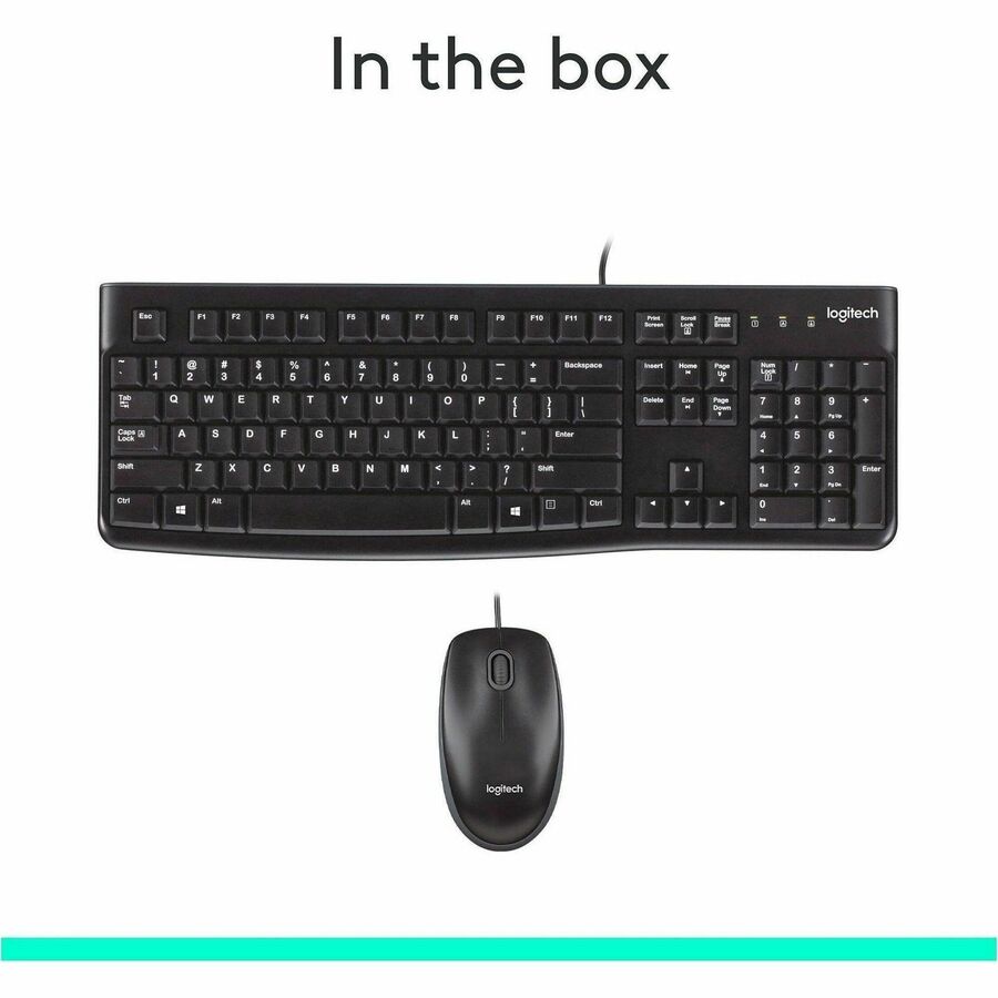 Alternate-Image8 Image for Logitech MK120 Wired Keyboard and Mouse Combo for Windows, Optical Wired Mouse, Full-Size Keyboard, USB Plug-and-Play