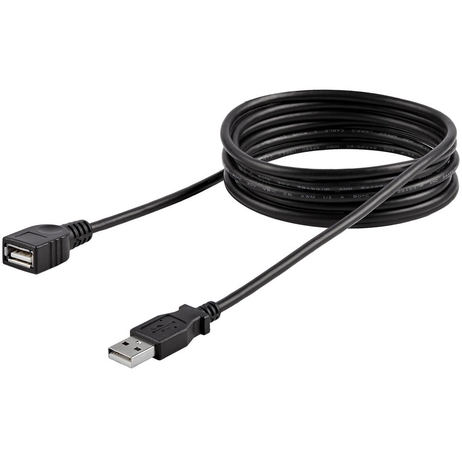 Alternate-Image1 Image for StarTech.com 6 ft Black USB 2.0 Extension Cable A to A - M/F