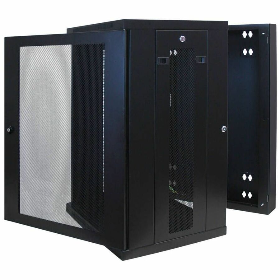 Alternate-Image5 Image for Eaton Tripp Lite Series SmartRack 18U Low-Profile Switch-Depth Wall-Mount Rack Enclosure Cabinet, Hinged Back