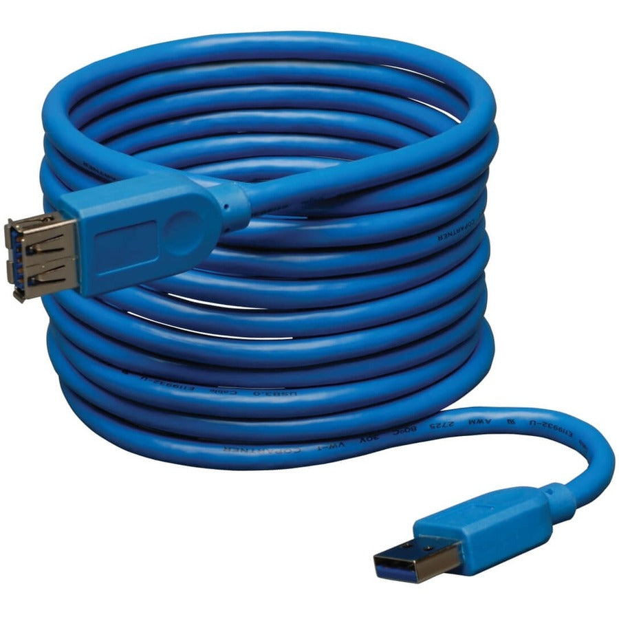 Alternate-Image1 Image for Eaton Tripp Lite Series USB 3.0 SuperSpeed Extension Cable (A M/F), Blue, 10 ft. (3.05 m)
