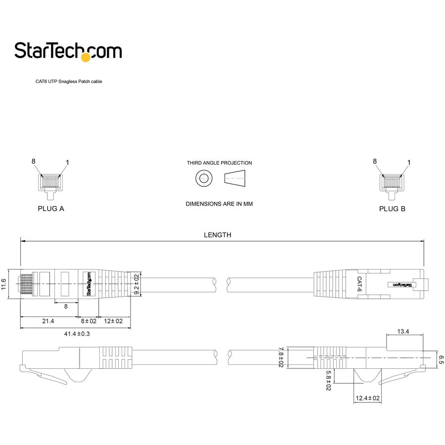 Alternate-Image7 Image for StarTech.com 100ft CAT6 Ethernet Cable - Black Snagless Gigabit - 100W PoE UTP 650MHz Category 6 Patch Cord UL Certified Wiring/TIA