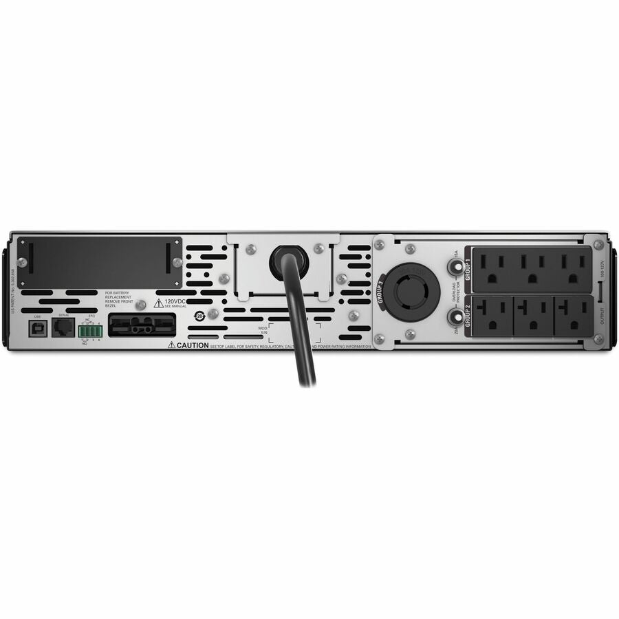 Rear Image for APC Smart-UPS X, Line Interactive, 3kVA, Rack/tower convertible 2U, 100V-127V, 3x 5-15R+3x 5-20R+1x L5-30R NEMA, SmartSlot, Extended runtime