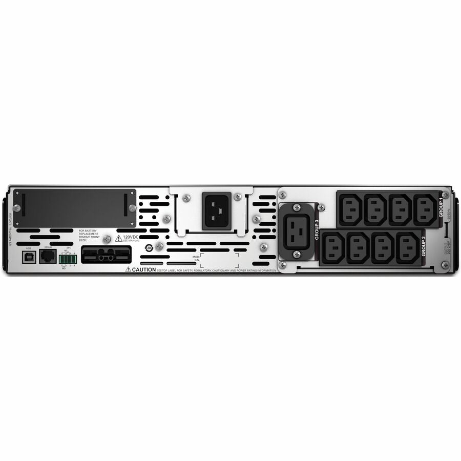 Rear Image for APC Smart-UPS X, Line Interactive, 3kVA, Rack/tower convertible 2U, 208V-230V, 8x C13+1x C19 IEC, SmartSlot, Extended runtime
