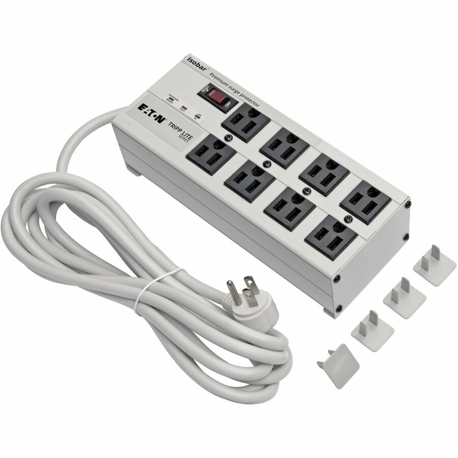 Alternate-Image7 Image for Eaton Tripp Lite Series Isobar 8-Outlet Surge Protector, 12 ft. Cord with Right-Angle Plug, 3840 Joules, Diagnostic LEDs, Metal Housing