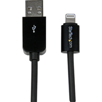 Top Image for StarTech.com 2m (6ft) Long Black Apple® 8-pin Lightning Connector to USB Cable for iPhone / iPod / iPad