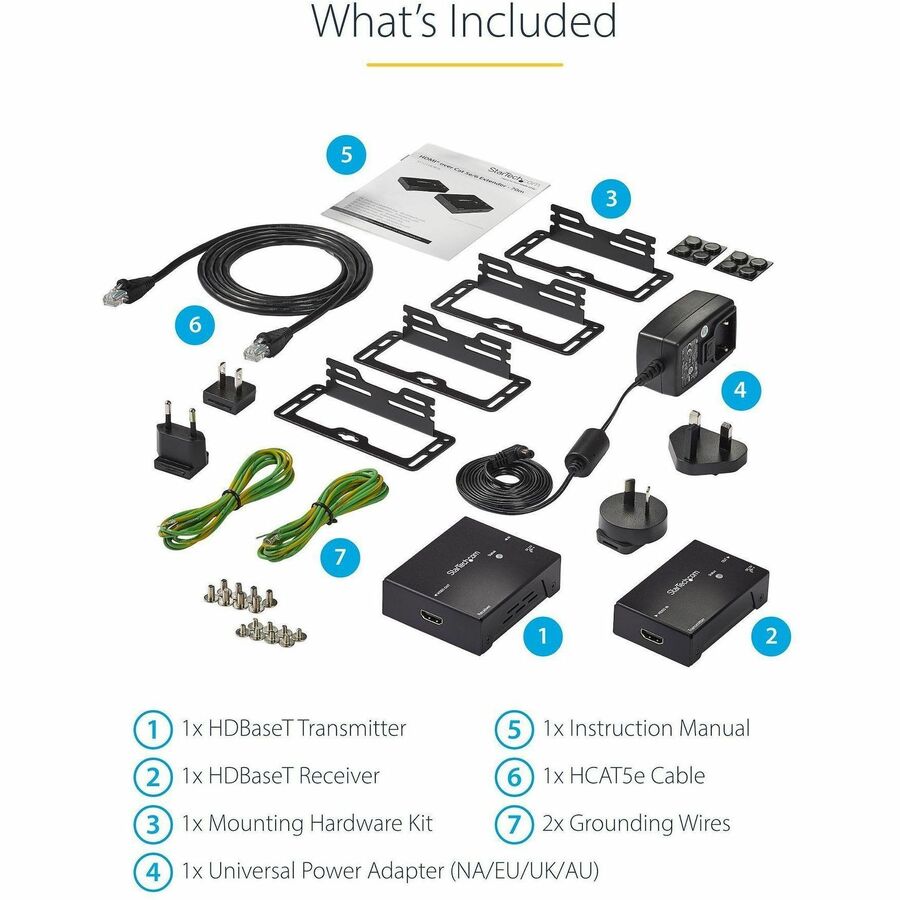 Alternate-Image4 Image for StarTech.com HDMI over CAT5e HDBaseT Extender - Power over Cable - Ultra HD 4K
