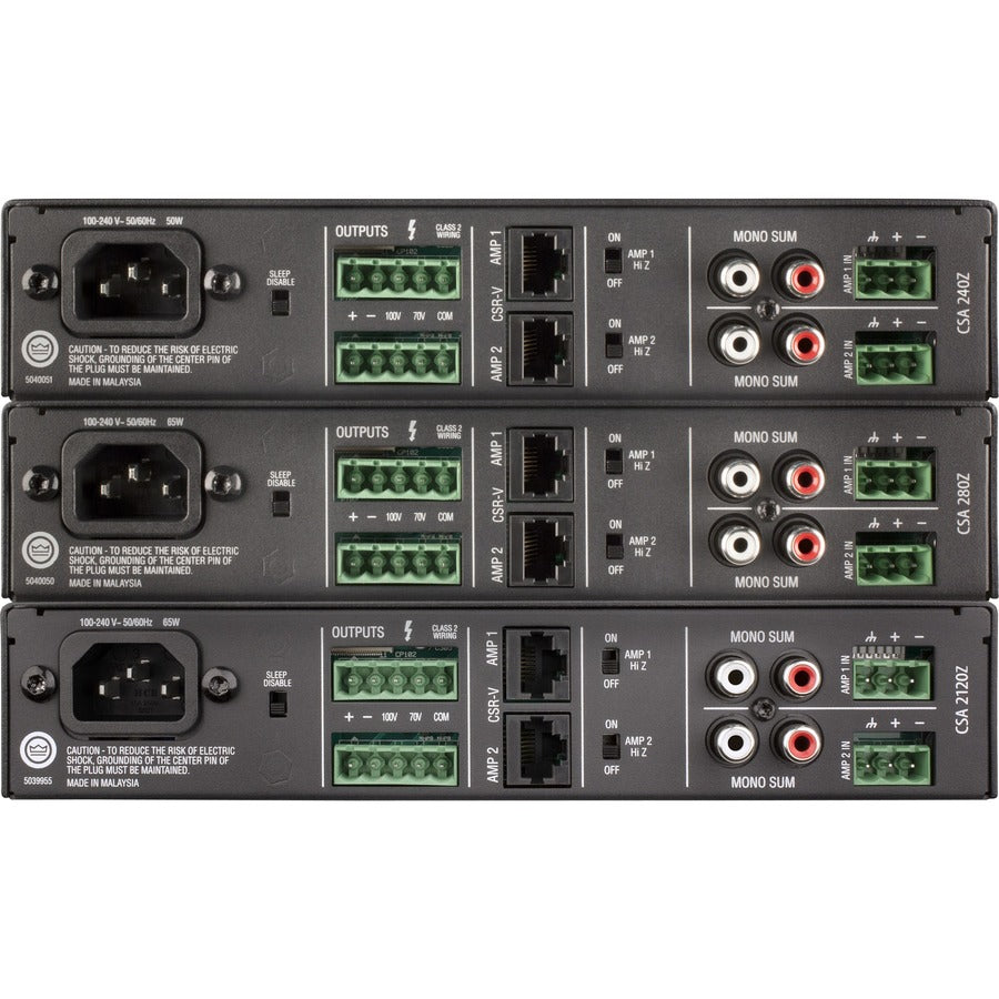 Rear Image for JBL Commercial 2120Z Amplifier - 240 W RMS - 2 Channel - Black