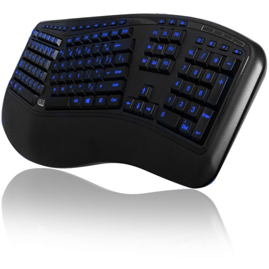 Left Image for Adesso Color Illuminated Ergonomic Keyboard