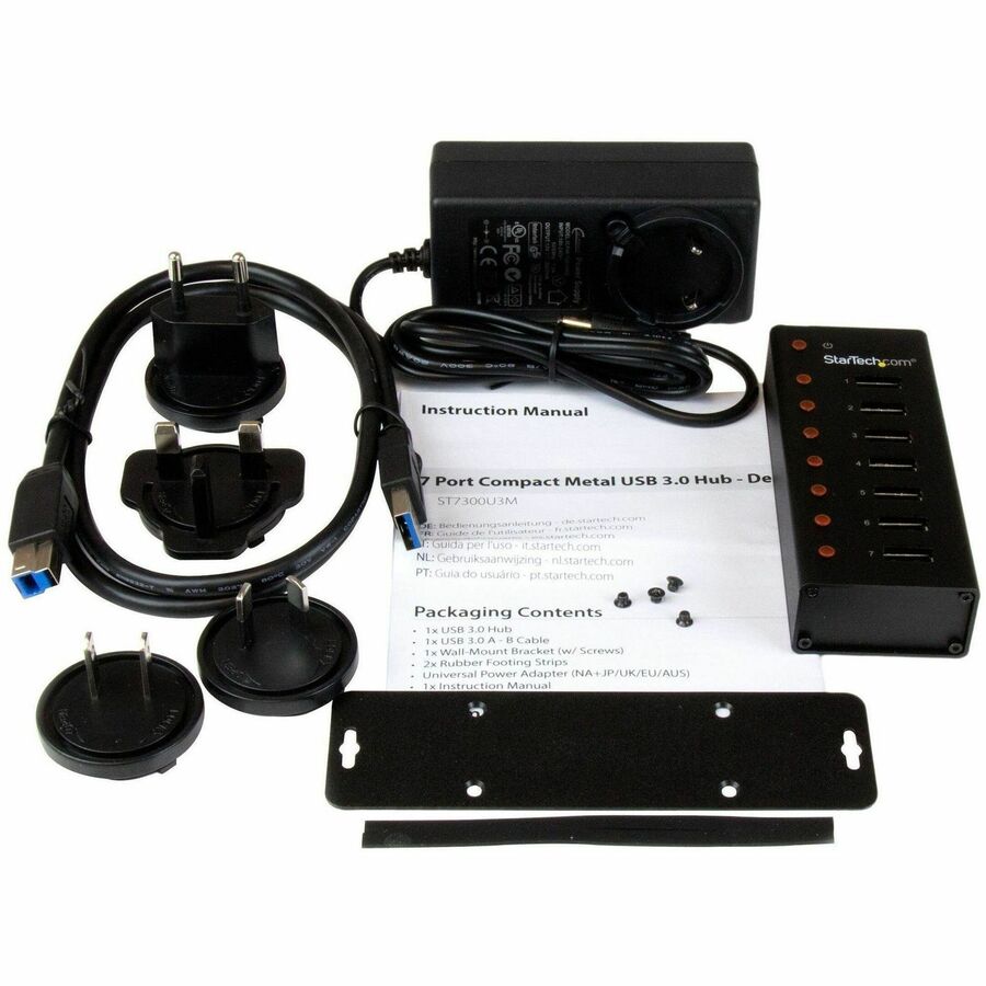 Alternate-Image4 Image for StarTech.com 7 Port USB 3.0 Hub - 5Gbps - Desktop or Wall-mountable Metal Enclosure
