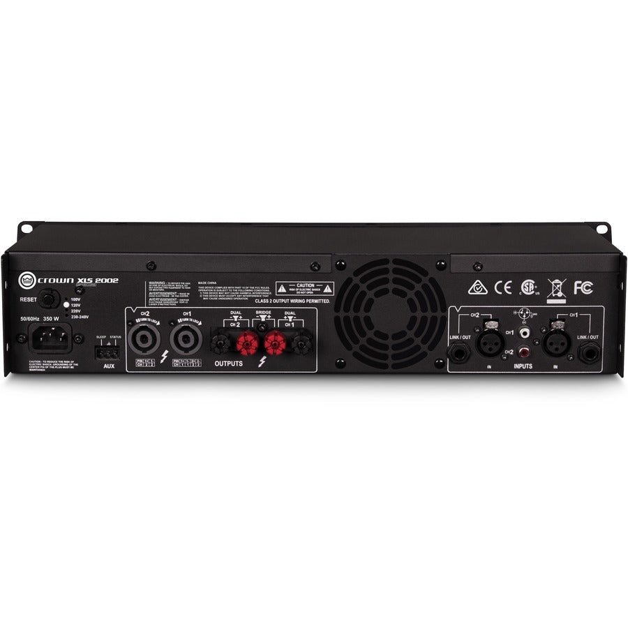 Rear Image for Crown XLS DriveCore 2 XLS 2002 Amplifier - 1300 W RMS - 2 Channel