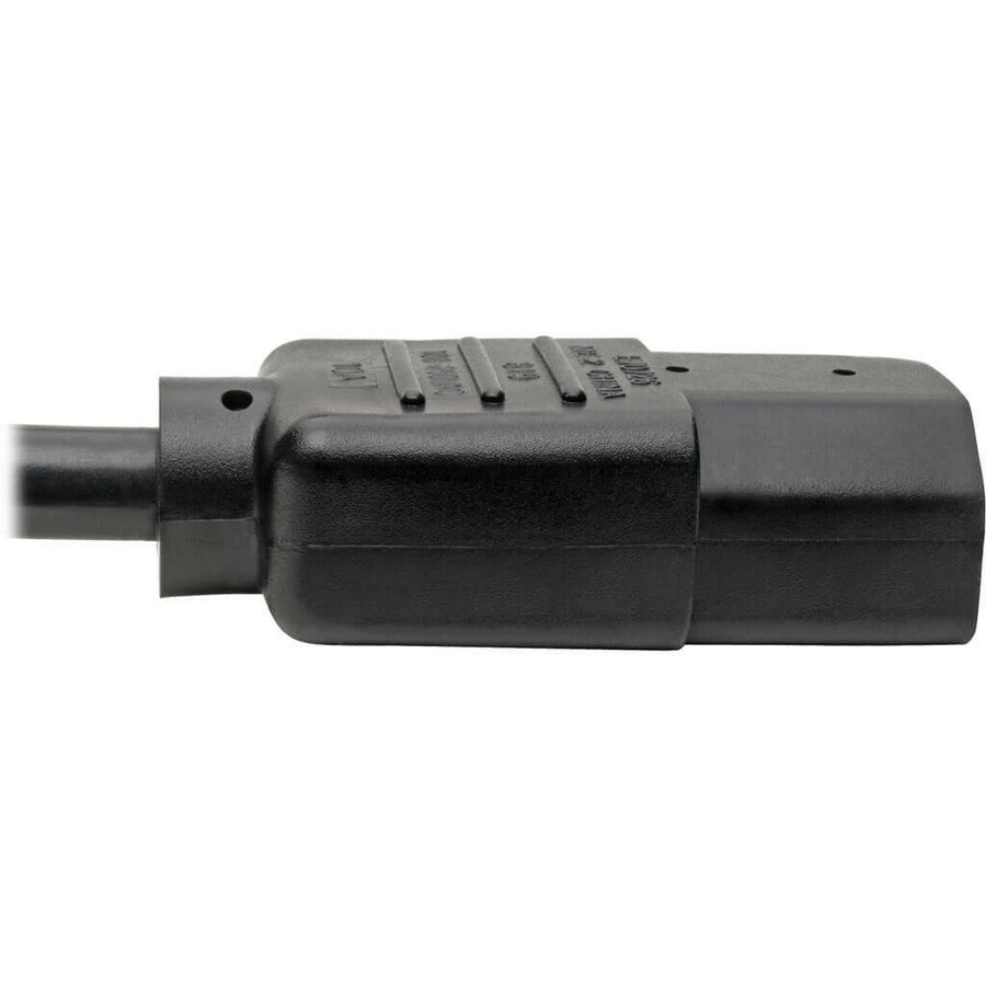 Alternate-Image3 Image for Eaton Tripp Lite Series Hospital-Grade Power Cord, NEMA 5-15P to C13 - Green Dot, 15A, 125V, 14 AWG, 25 ft. (7.62 m), Black