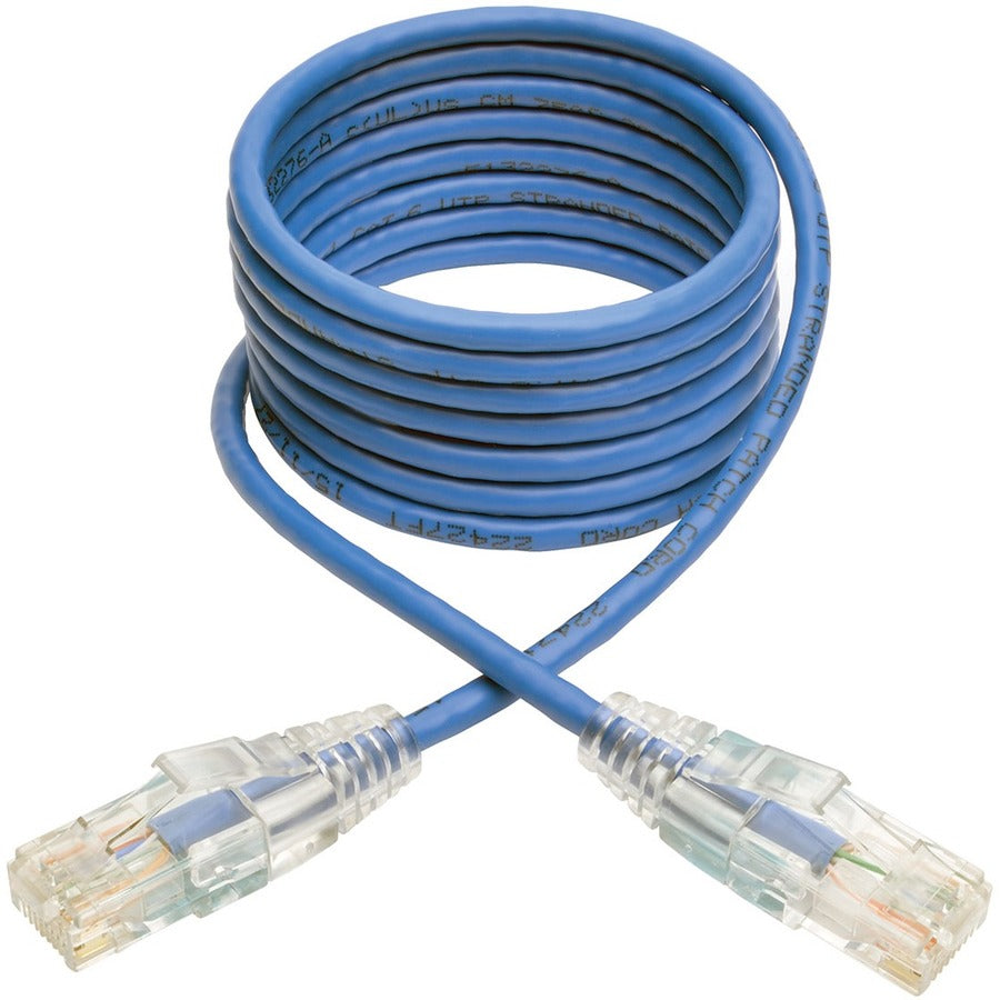 Front Image for Eaton Tripp Lite Series Cat6 Gigabit Snagless Slim UTP Ethernet Cable (RJ45 M/M), PoE, Blue, 5 ft. (1.52 m)