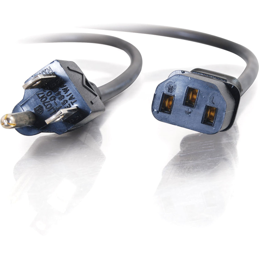 Alternate-Image3 Image for C2G 1ft Universal Power Cord - 18 AWG - NEMA 5-15P to IEC320C13