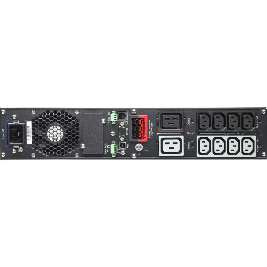 Rear Image for Eaton 9PX 2200VA 2000W 208V Online Double-Conversion UPS - L6-20P, 8 C13, 2 C19 Outlets, Cybersecure Network Card Option, Extended Run, 2U Rack/Tower