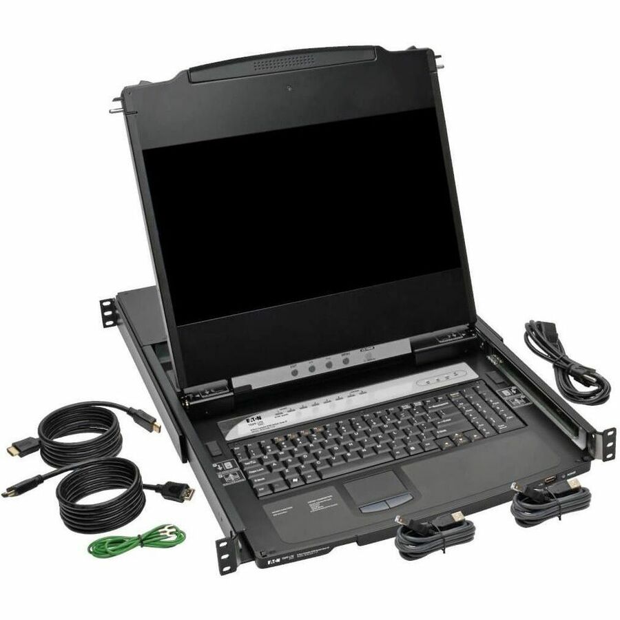 Alternate-Image4 Image for Eaton Tripp Lite Series NetDirector 8-Port 1U Rack-Mount Console HDMI KVM Switch with 17 in. LCD and IP Remote Access, Dual Rail, TAA