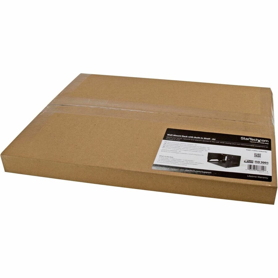 Alternate-Image8 Image for StarTech.com 2-Post 4U Open Frame Wall Mount Network Rack with Built-in Shelf and Adjustable Depth, Computer Rack for IT Equipment, TAA~