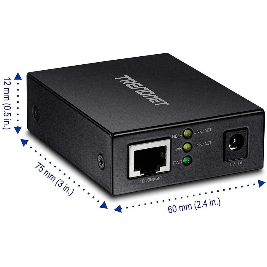 Alternate-Image5 Image for TRENDnet 1000BASE-T to SFP Fiber Media Converter; Gigabit Ethernet to SFP Media Converter; 4Gbps Switching Capactiy; TFC-GSFP