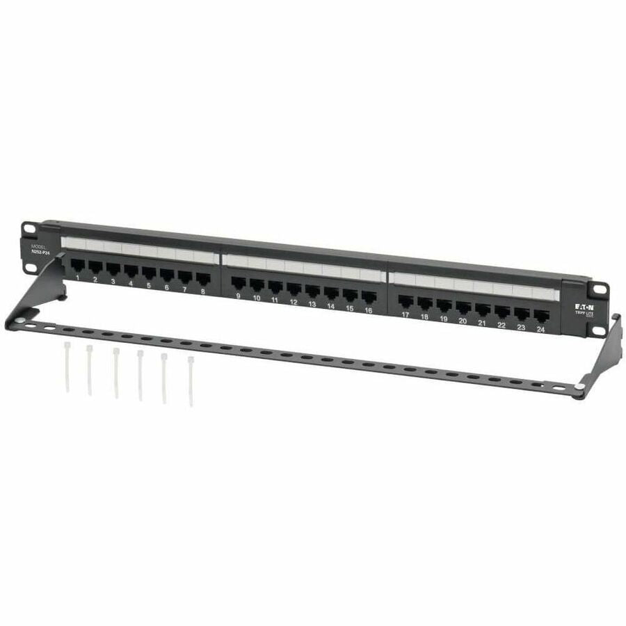 Alternate-Image4 Image for Eaton Tripp Lite Series 24-Port Cat6 Patch Panel - 4PPoE Compliant, 110/Krone, 568A/B, RJ45 Ethernet, 1U Rack-Mount, Black, TAA