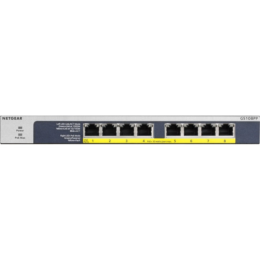 Alternate-Image2 Image for Netgear 8-port Gigabit Ethernet PoE+ Unmanaged Switch (GS108PP)