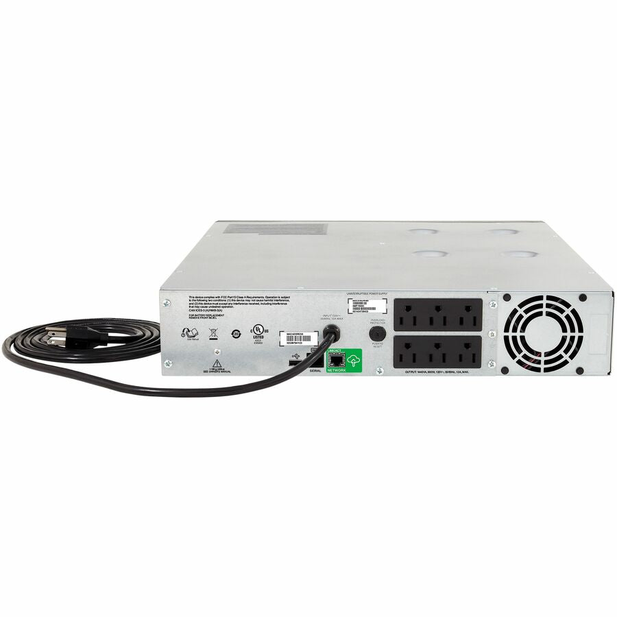 Rear Image for APC Smart-UPS C, Line Interactive, 1440VA, Rackmount 2U, 120V, 6x NEMA 5-15R outlets, SmartConnect port, USB and Serial communication, AVR,Graphic LCD