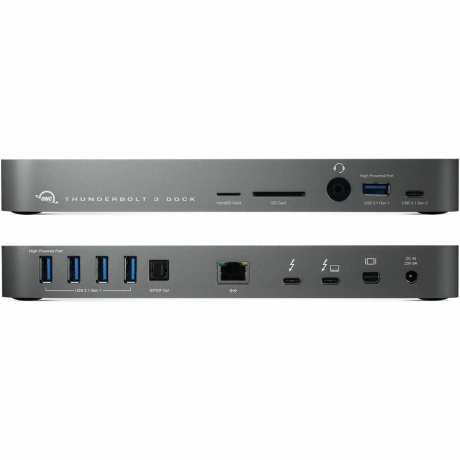 Alternate-Image4 Image for OWC 14-Port Thunderbolt Dock for Mac/PC with 85W Power - Thunderbolt 3 - Ethernet - Reader - USB - Audio