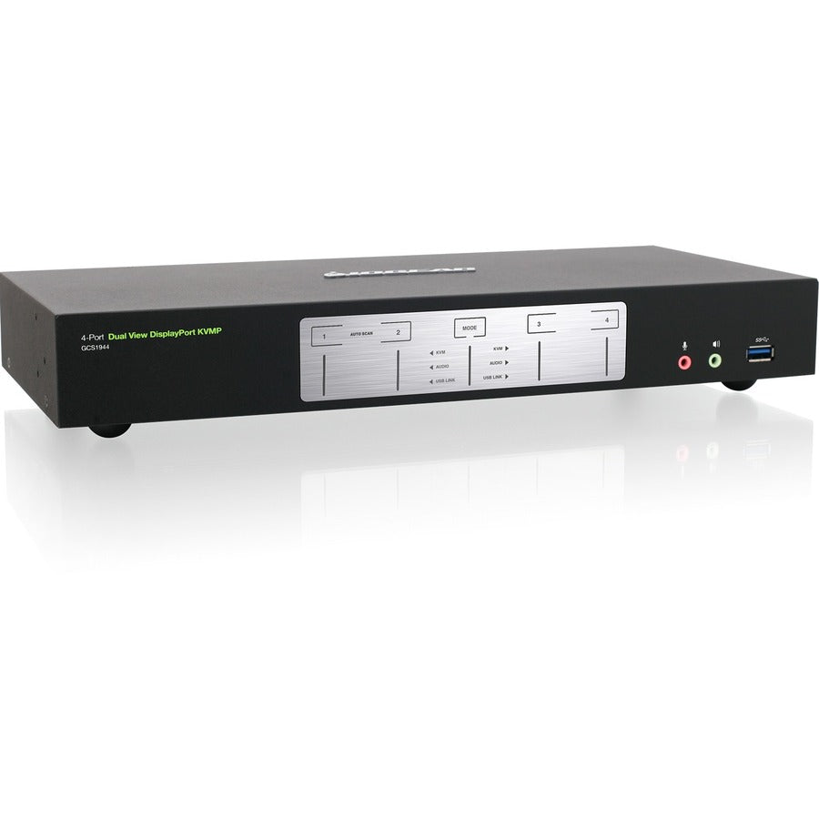 Right Image for IOGEAR 4-Port 4K Dual View DisplayPort KVMP with USB 3.0 Hub and Audio (TAA)