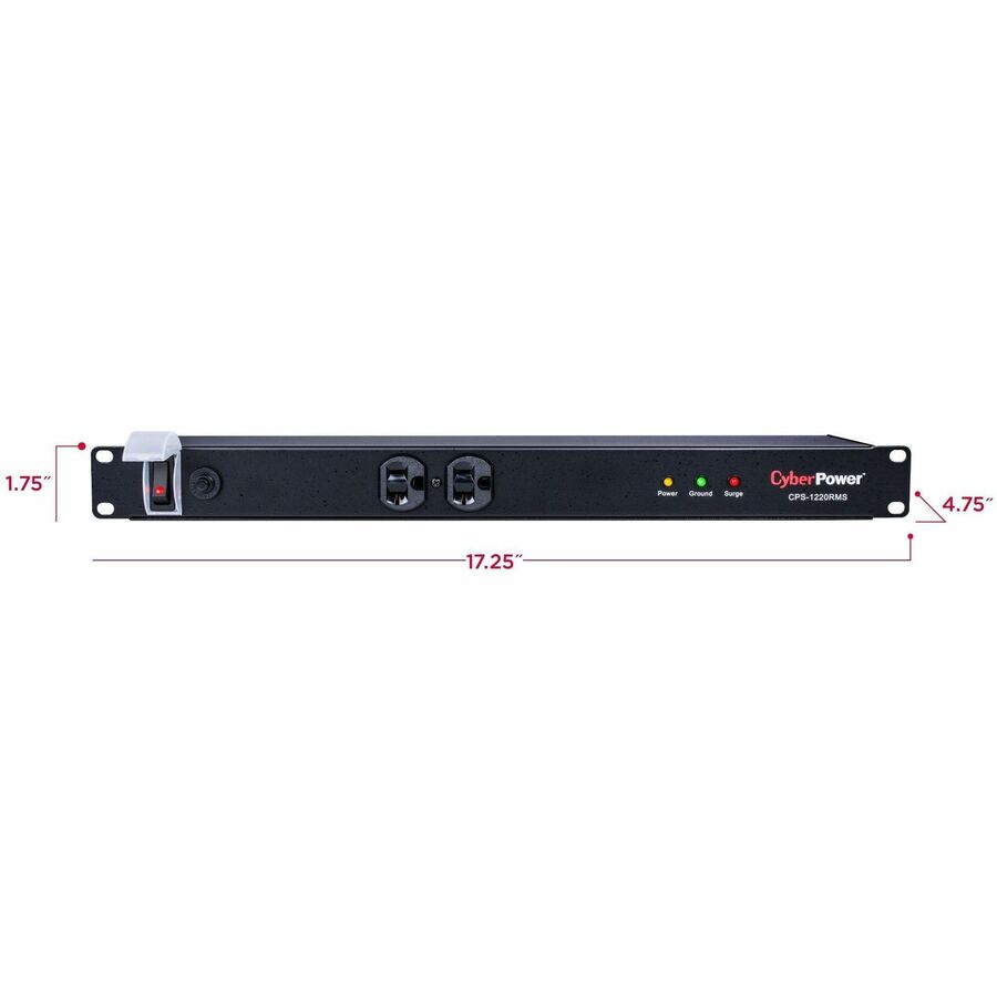 Alternate-Image3 Image for CyberPower CPS1220RMS Rackbar 12 - Outlet Surge Protector with 1800 J Surge Suppression