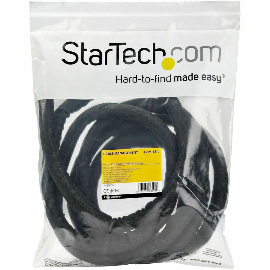 Alternate-Image3 Image for StarTech.com 15' (4.6m) Cable Management Sleeve/Wrap - Flexible Cable Manager - Expandable Coiled Cord Protector/Organizer - Trimmable