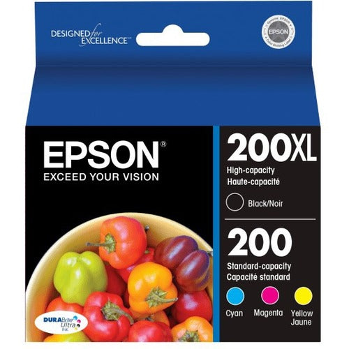 Main Image for Epson DURABrite 200XL/200 (T200XL-BCS) Original High Yield Inkjet Ink Cartridge - Multi-pack - Black, Cyan, Magenta, Yellow - 1 Each
