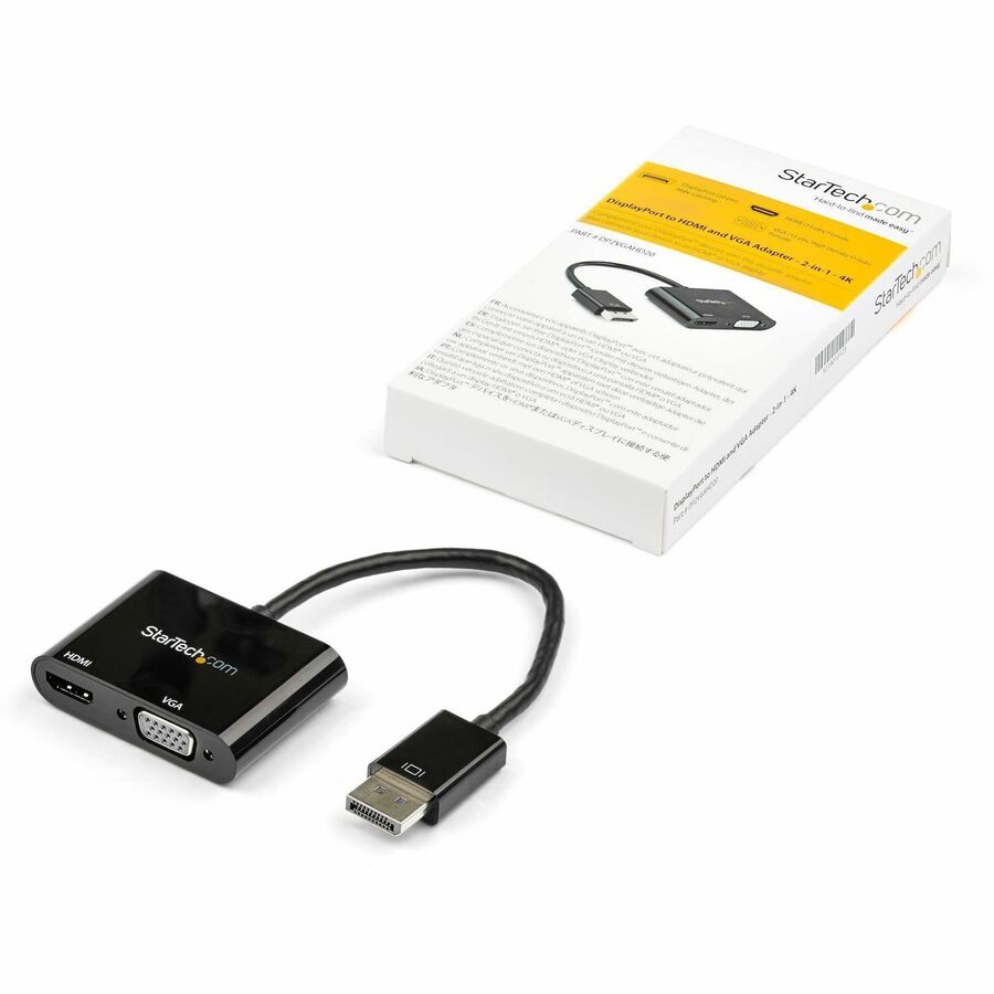 Alternate-Image4 Image for StarTech.com DisplayPort to HDMI VGA Adapter - DP 1.2 HBR2 to HDMI 2.0 4K 60Hz or VGA Monitor Converter - Digital Video Display Adapter