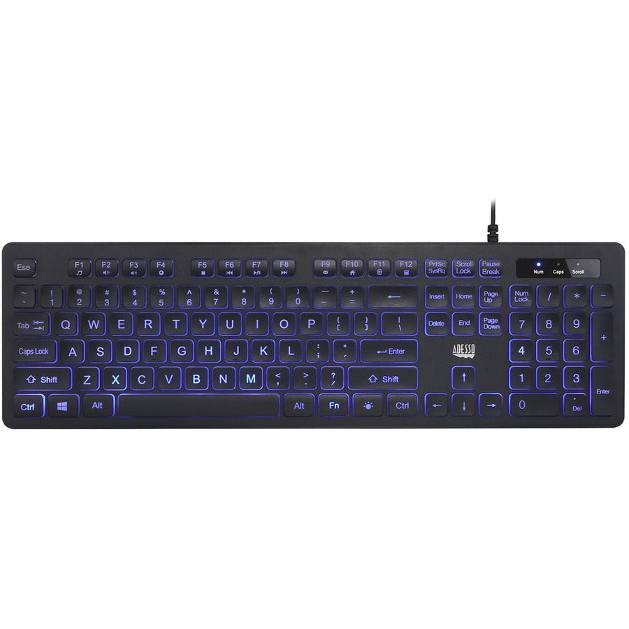 Top Image for Adesso Large Print Illuminated Desktop Keyboard