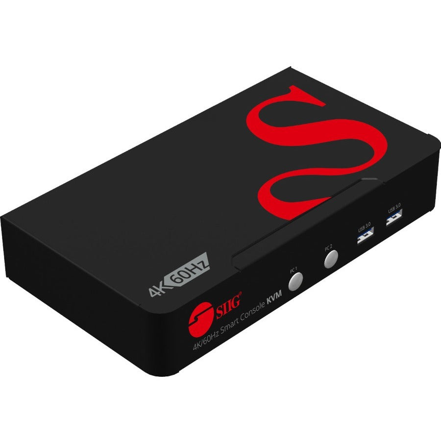 Top Image for SIIG 2 Port 4K 60Hz DisplayPort 1.2 KVM Switch with USB 3.0 and Multi-Media ports