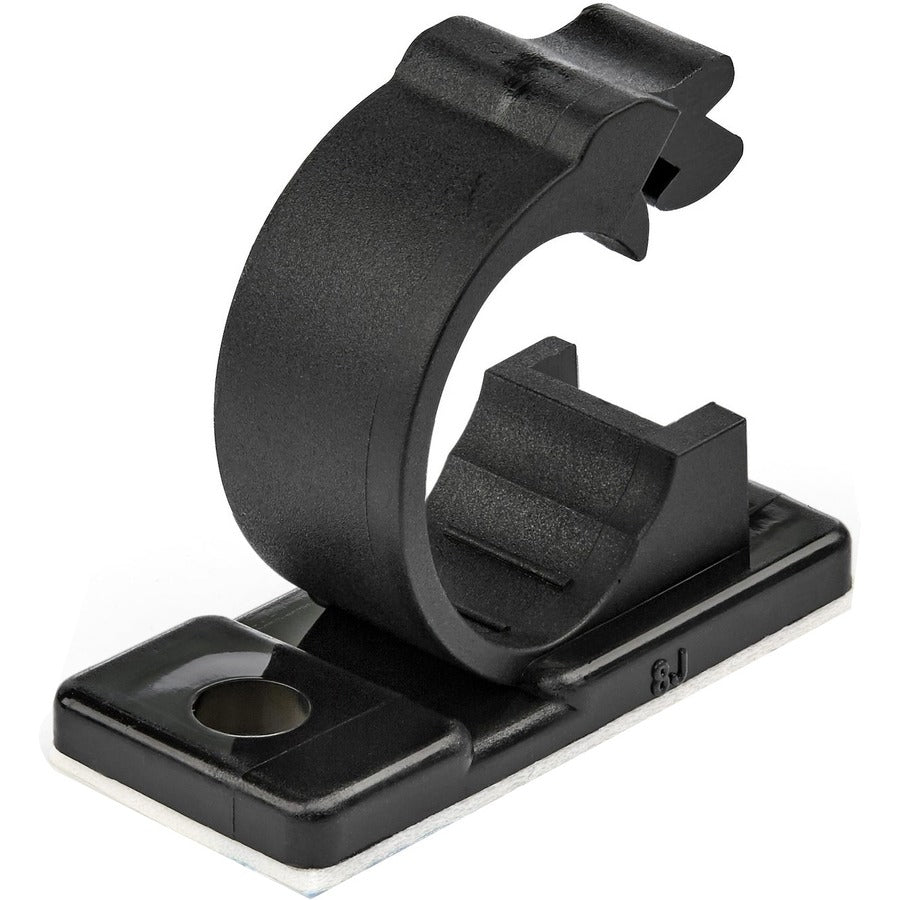 Alternate-Image1 Image for StarTech.com 100 Self Adhesive Cable Management Clips - Ethernet/Network Cable/Office Desk Cord Organizer - Sticky Wire Holder/Clamp Black