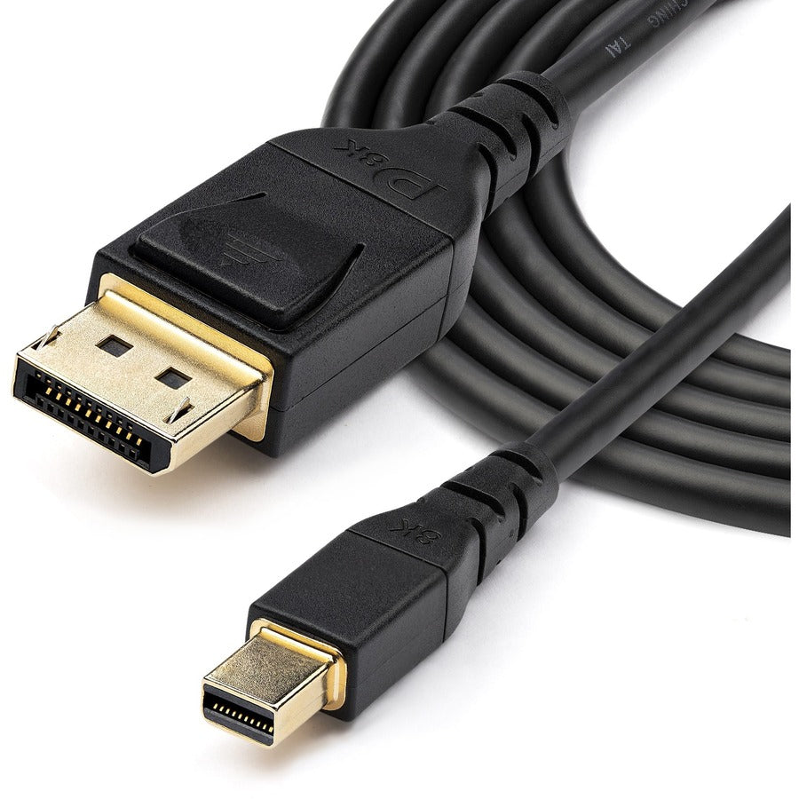 Alternate-Image4 Image for StarTech.com 6ft 2m VESA Certified Mini DisplayPort to DisplayPort 1.4 Cable, 8K 60Hz HBR3 HDR, Super UHD 4K 120Hz, mDP to DP Slim Cord