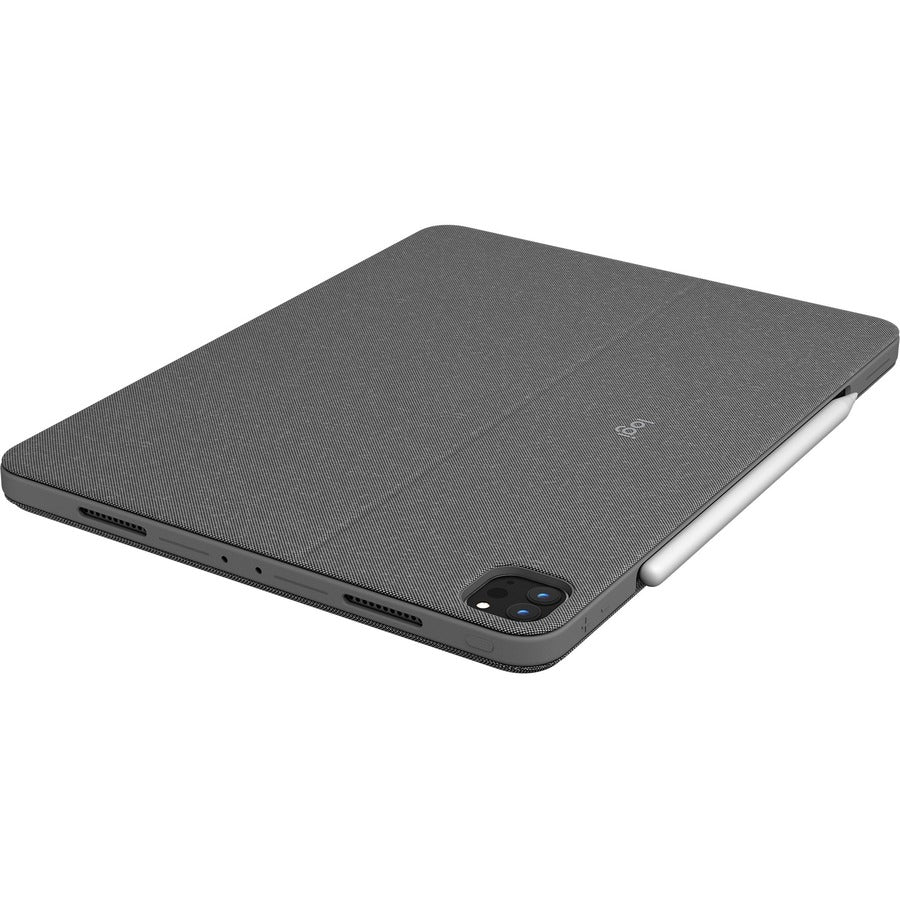 Top Image for Logitech Combo Touch Keyboard/Cover Case for 12.9" Apple, Logitech iPad Pro (5th Generation) Tablet - Oxford Gray