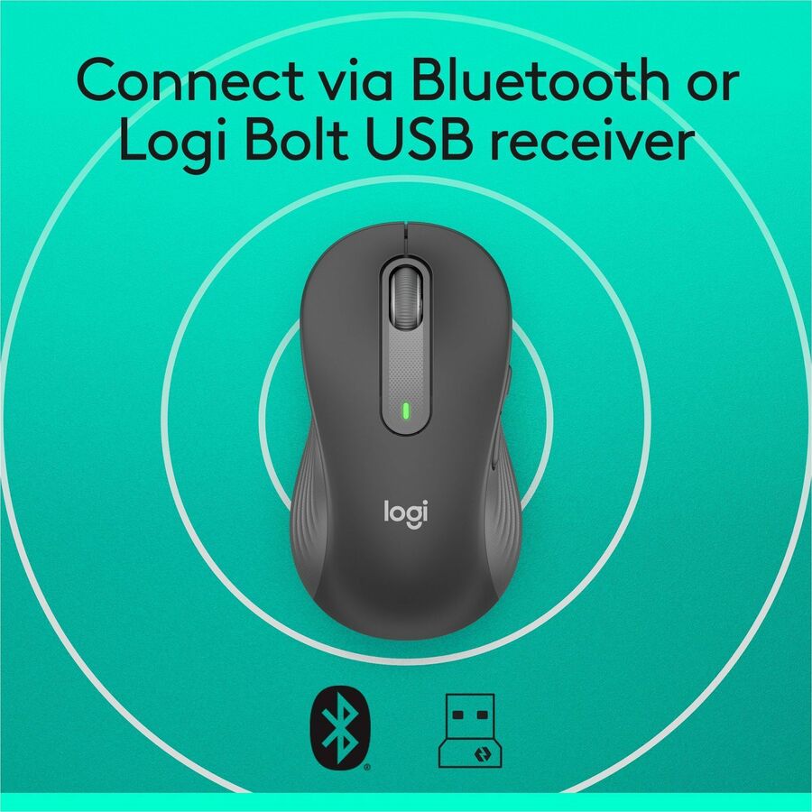 Alternate-Image9 Image for Logitech Signature M650 L Full Size Wireless Mouse (Left-Handed) - For Large Sized Hands, 2-Year Battery, Silent Clicks, Customizable Side Buttons, Bluetooth, for PC/Mac/Multi-Device/Chromebook