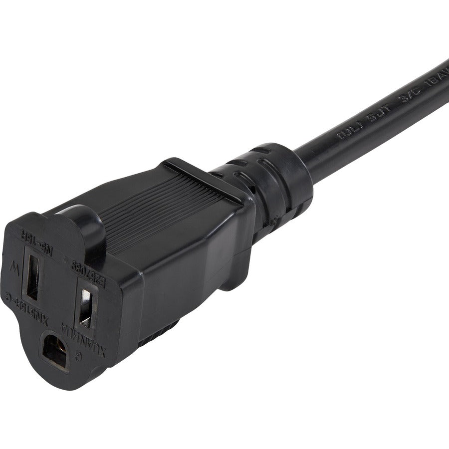 Alternate-Image3 Image for StarTech 3ft (1m) Piggyback Power Extension Cord, NEMA 5-15P to 2x NEMA 5-15R Cable, 16 AWG, 125V/15A, Outlet Saver Cord, UL Certified