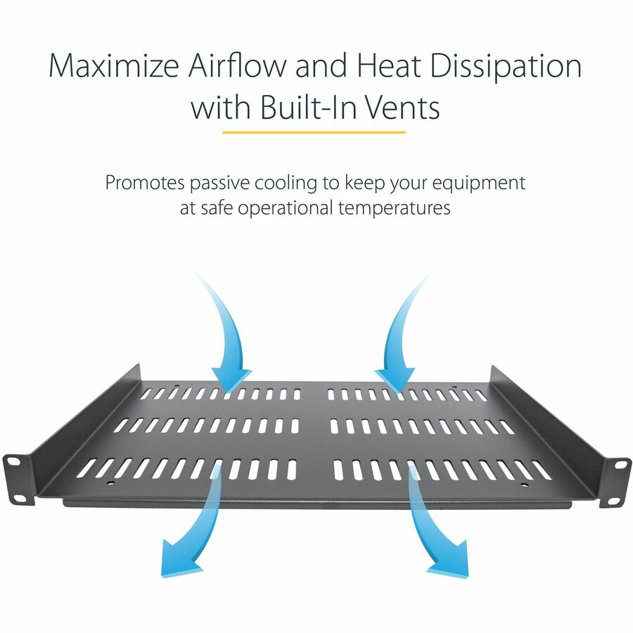 Alternate-Image8 Image for StarTech.com 1U Server Rack Cabinet Shelf - Fixed 12" Deep Cantilever Rackmount Tray for 19" Data/AV/Network Enclosure w/cage nuts, screws
