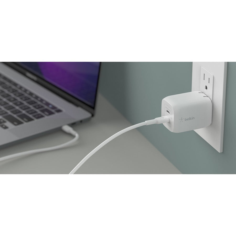 Alternate-Image5 Image for Belkin BoostCharge Pro Dual USB-C GaN Wall Charger with PPS 65W Laptop Chromebook Charging - Power Adapter